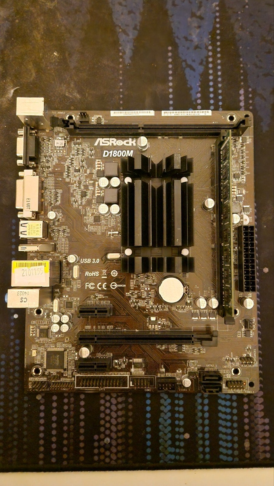 ASRock D1800M Micro ATX Moederbord J1800 Celeron 8GB RAM, Ophalen of Verzenden, DDR3