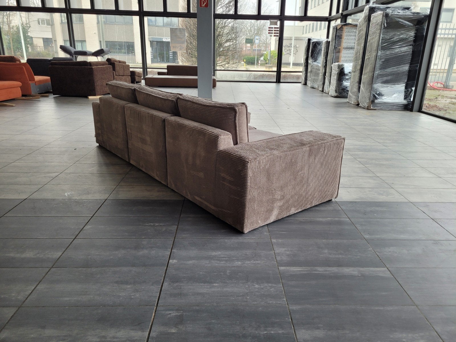 Foto 9 van ✳️ OUTLET taupe ribstof LeGer hoekbank 285x165 | BEZORGEN
