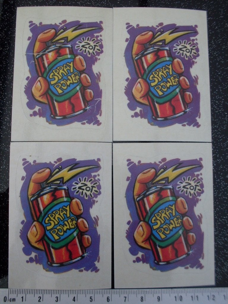 4x panini sticker spray power graffiti zot spuitbus verf, Verzenden, Zo goed als nieuw, Overige typen
