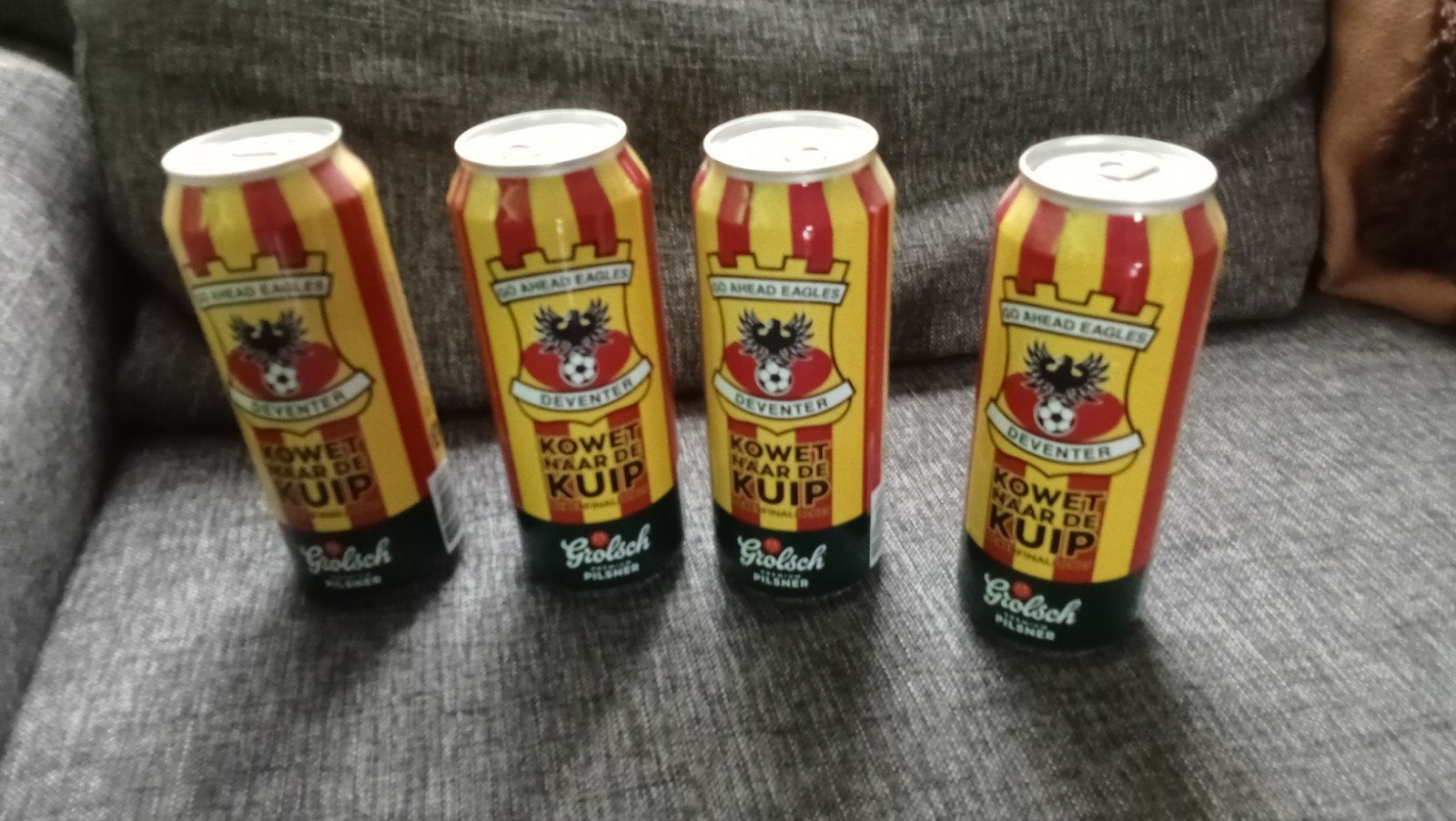 Go Ahead Eagles Grolsch blikjes - KOWET naar de KUI, Ophalen of Verzenden, Nieuw, Overige typen, Grolsch
