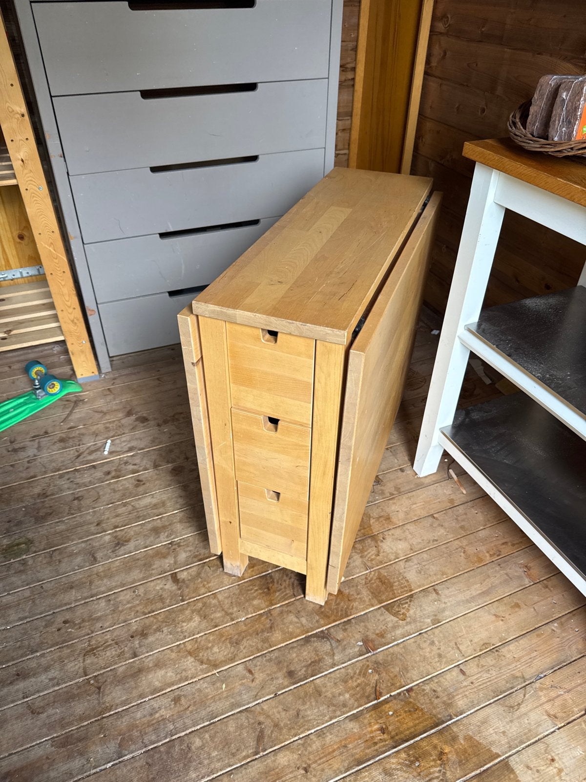 Ikea uitklapbare tafel - Gebruikt maar nog goed, Ophalen, Gebruikt, Overige houtsoorten