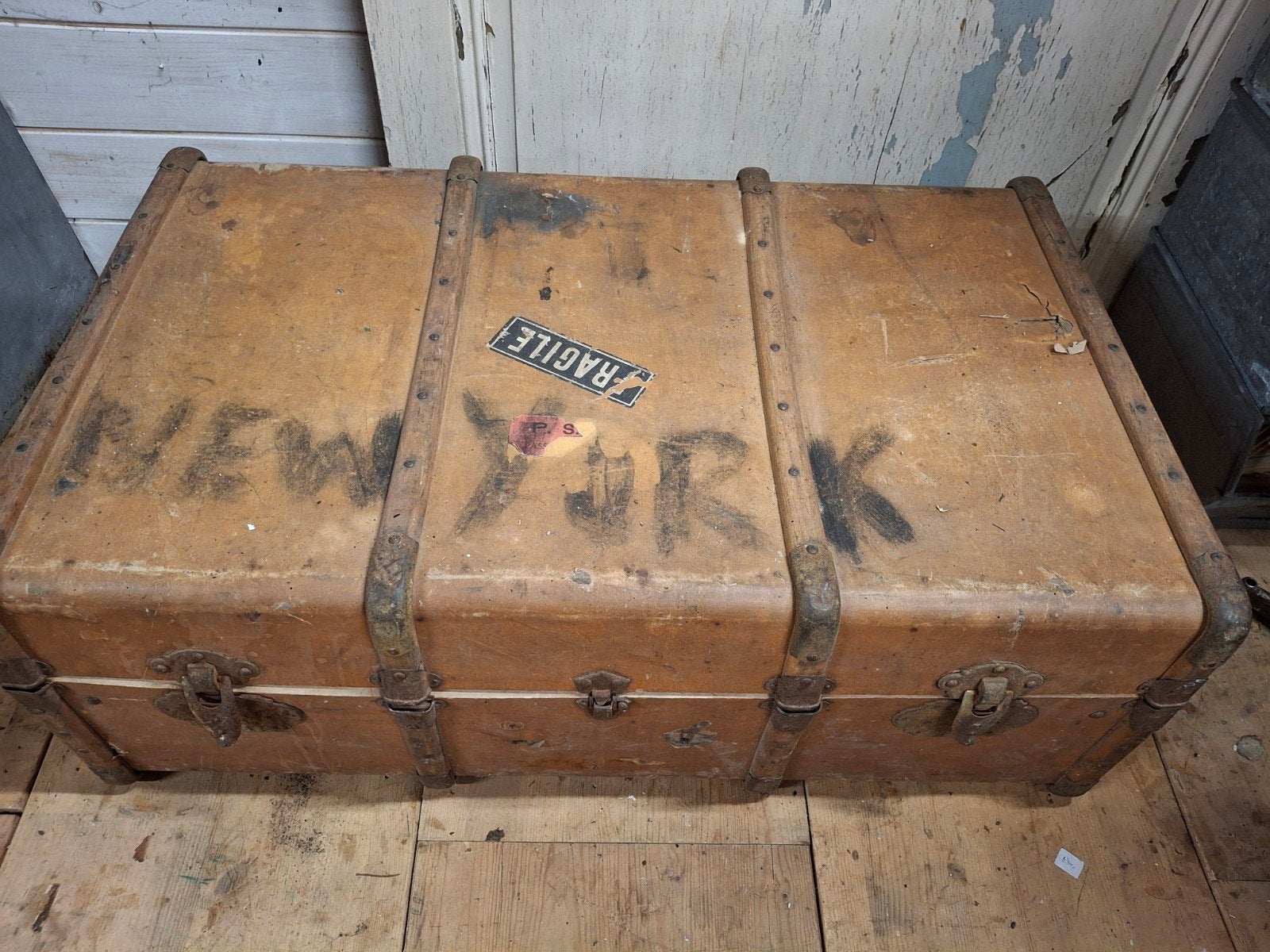 Oude koffer reiskoffer bagagekoffer brocante, Antiek en Kunst, Curiosa en Brocante, Ophalen