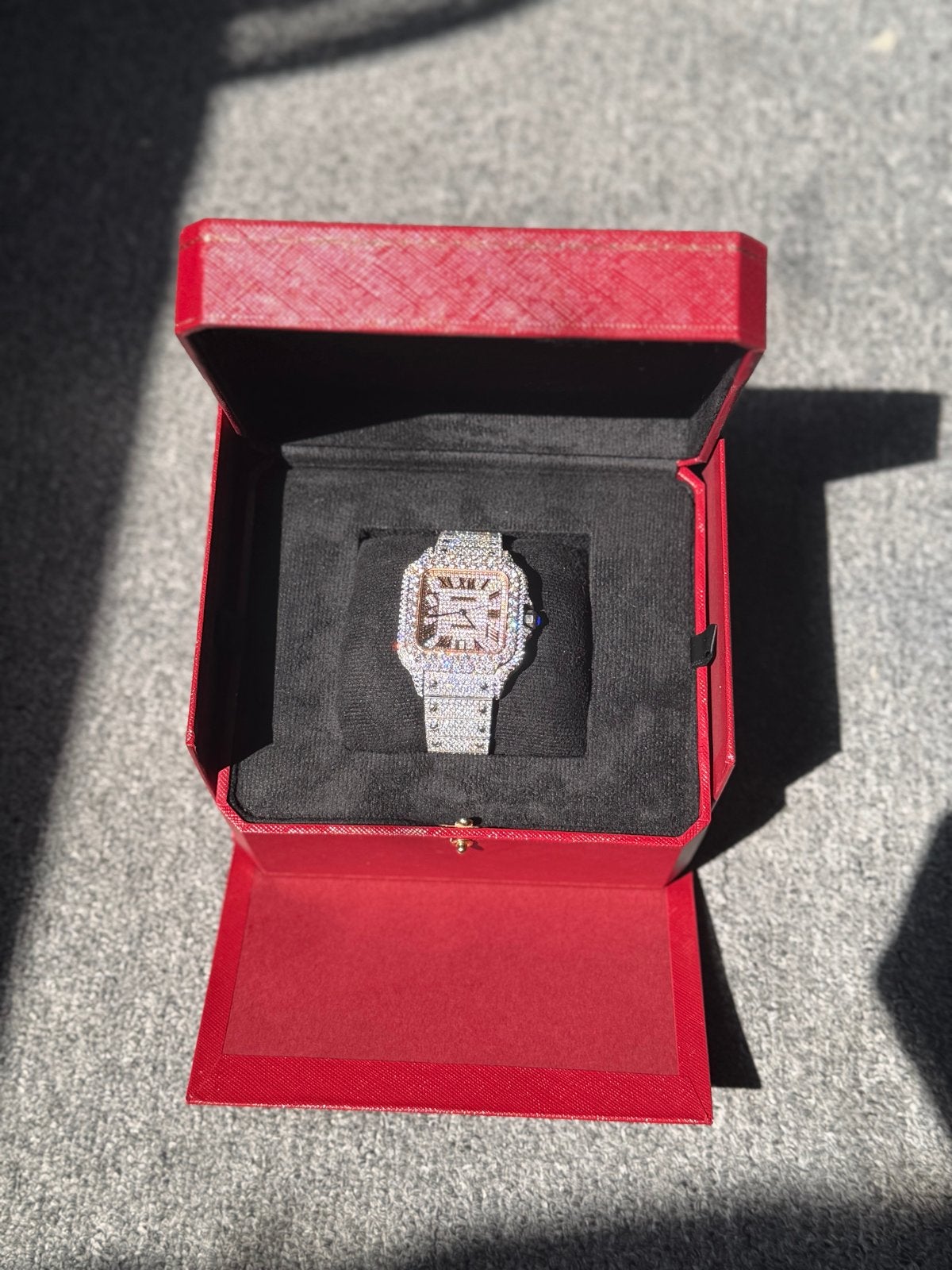 Cartier Santos de Cartier Iced Out Horloge, Overige merken, Overige materialen, Polshorloge, Overige materialen