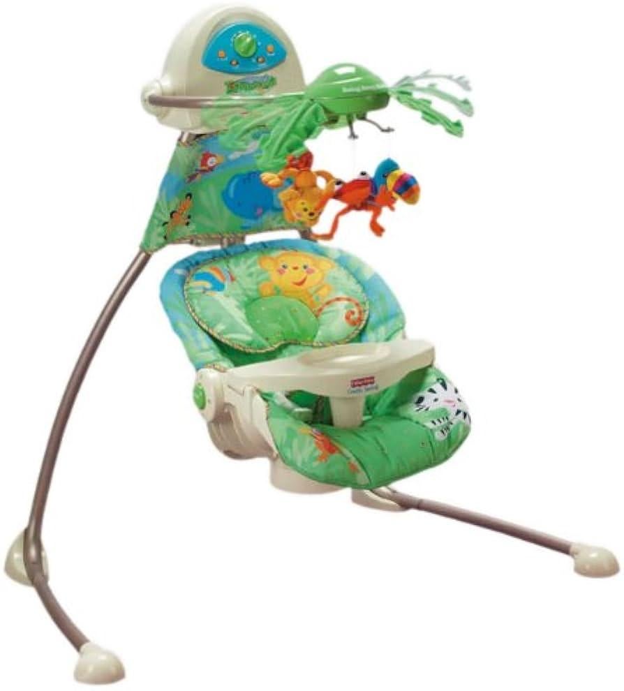 Fisher-Price Rainforest Schommelstoel met Muziek en Speeltje, Kinderen en Baby's, Wipstoeltjes, Ophalen, Fisher-Price, Schommelstoel