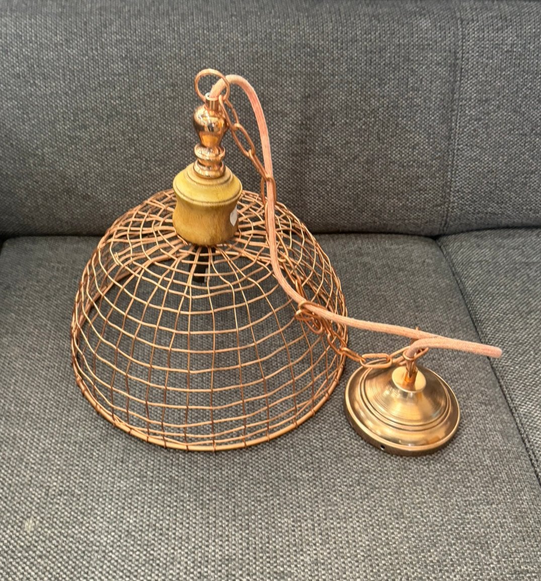 PTMD Collection - industriële koperkleurige hanglamp, Ophalen, Gebruikt, Metaal, Minder dan 50 cm