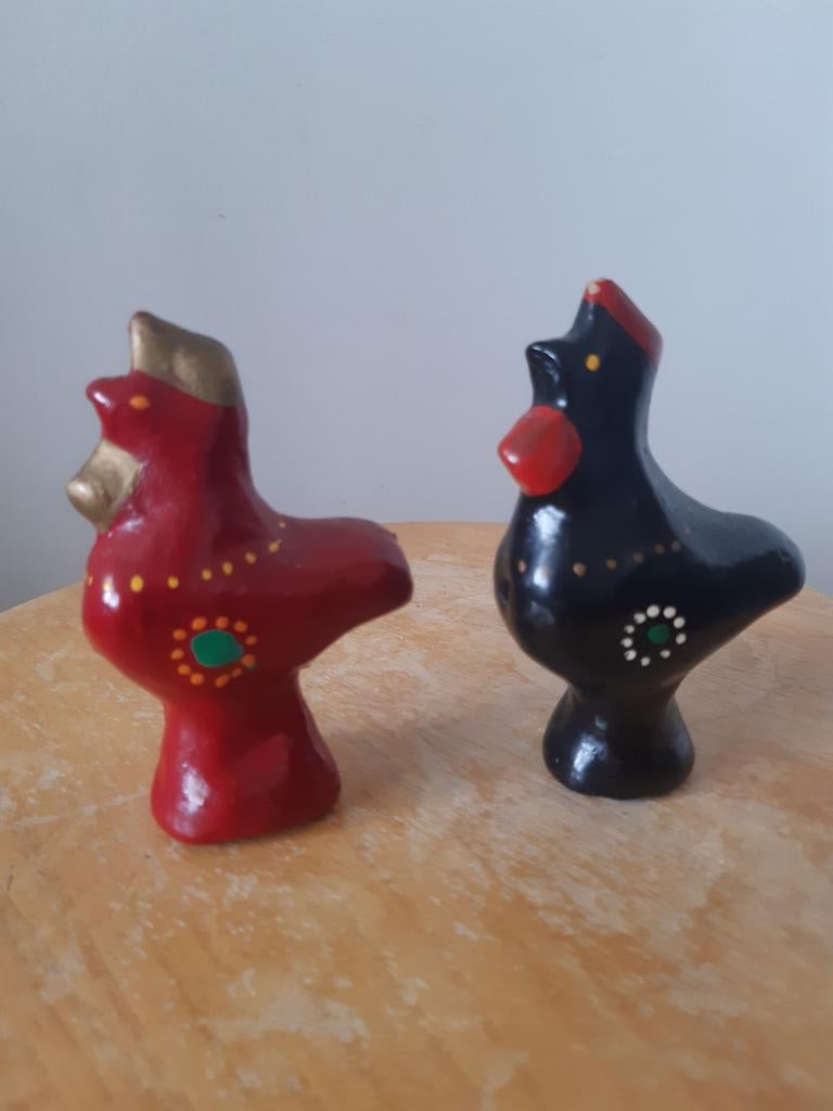 2 keramieke fluitjes.  Haantjes., Ophalen of Verzenden