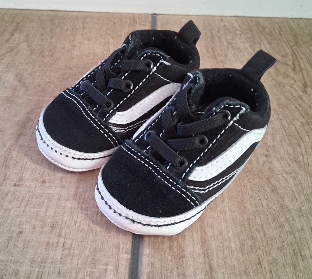 Vans babyschoentjes zwart wit maat 18, Ophalen of Verzenden, Gebruikt, Schoentjes, Vans