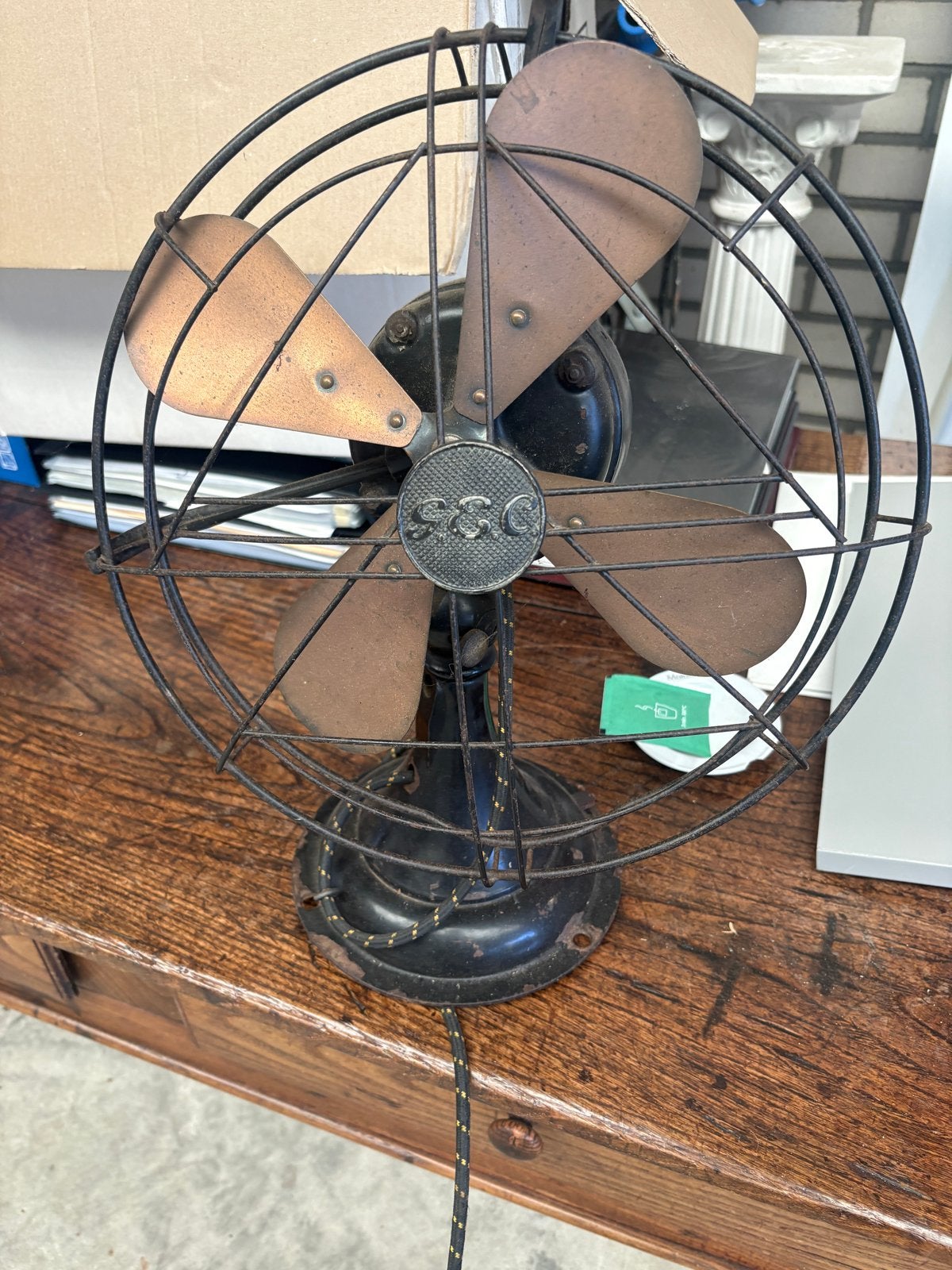Antieke S&C Tafelventilator - Decoratief Vintage Stuk, Ophalen