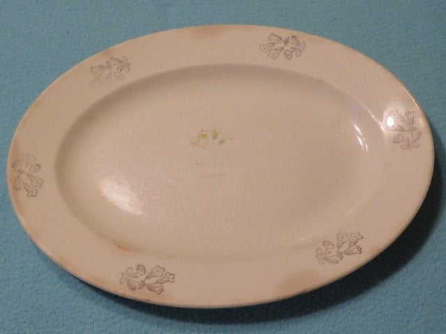 Antiek schaaltje met bloemen Rörstrand ovaal, Ophalen of Verzenden