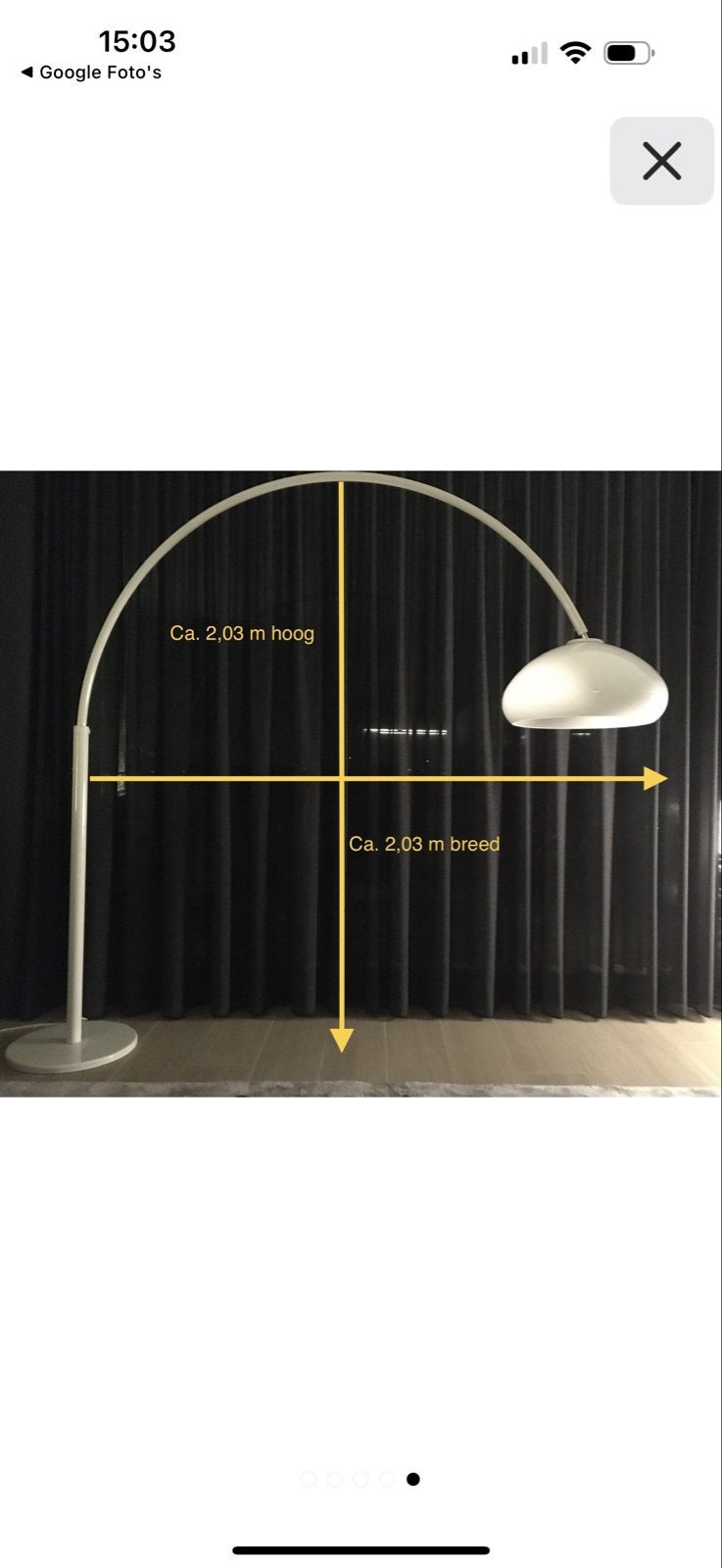 Gepo XXL Booglamp - Vintage Design Vloerlamp, Ophalen, Gebruikt, 200 cm of meer, E27 (groot)