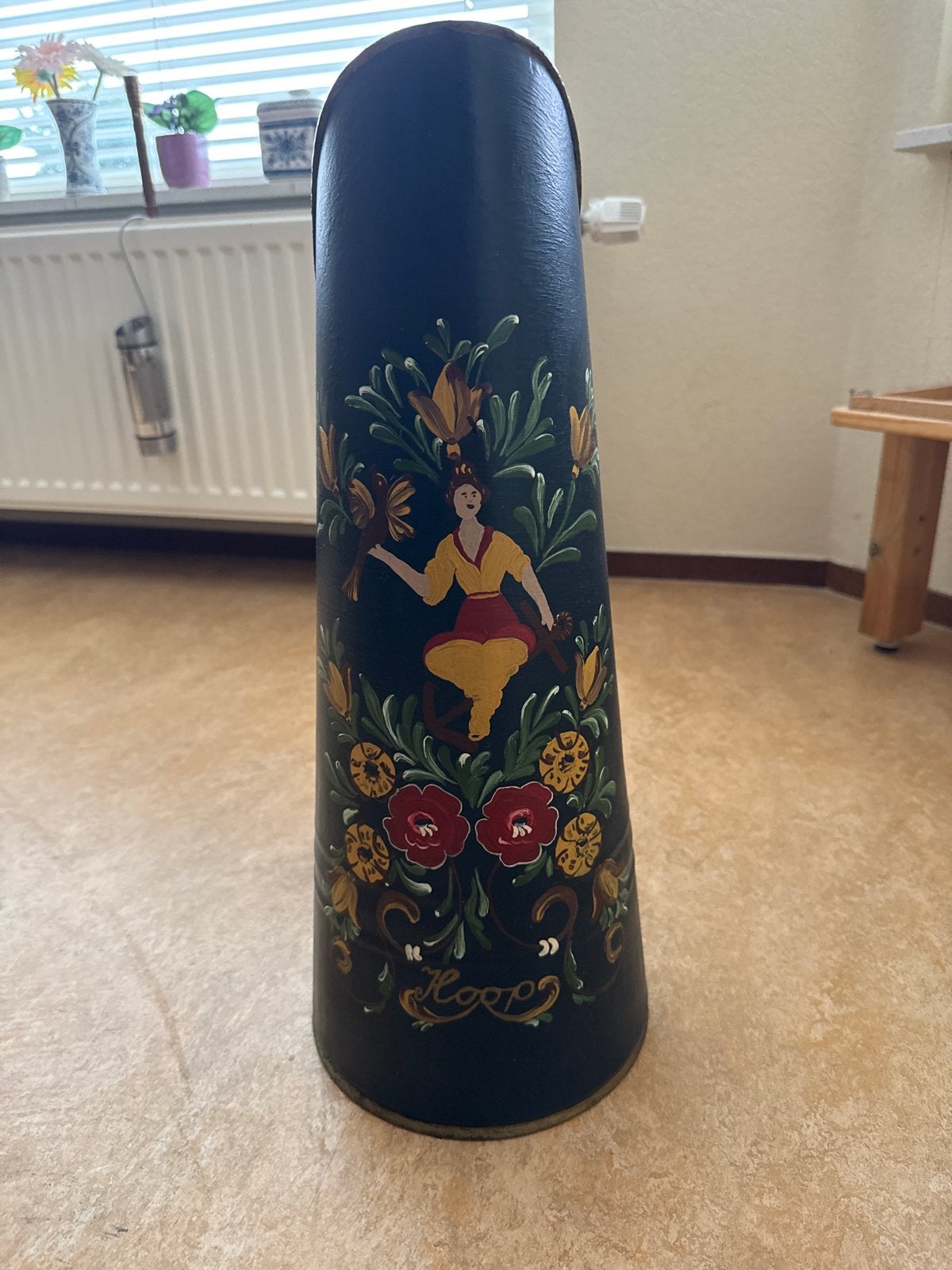 Antieke kolenkit met handgeschilderde decoratie, Antiek en Kunst, Ophalen