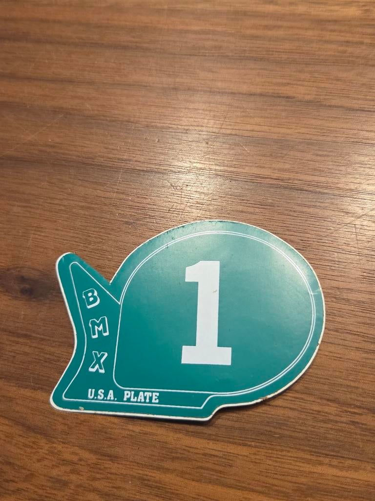 7109 Vintage BMX USA Plate #1 Sticker, Ophalen of Verzenden, Gebruikt