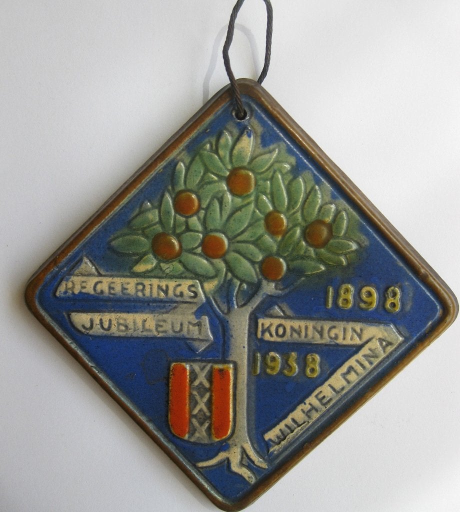 Goedewagen Antieke Tegel Gouda 1898-1938 Wilhelmina, Ophalen of Verzenden