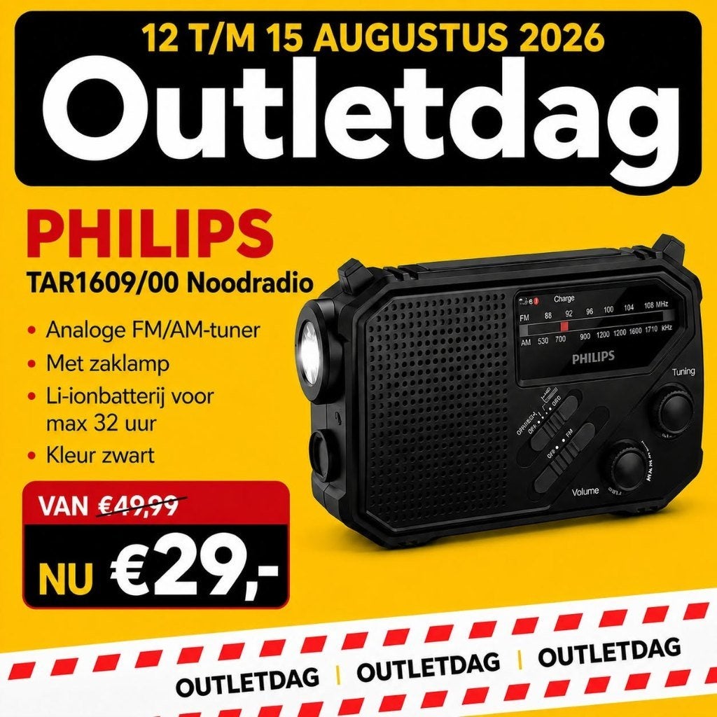 ACTIE VERLENGD! Philips noodradio TAR1609 + 2 jaar garantie!, Ophalen of Verzenden, Nieuw