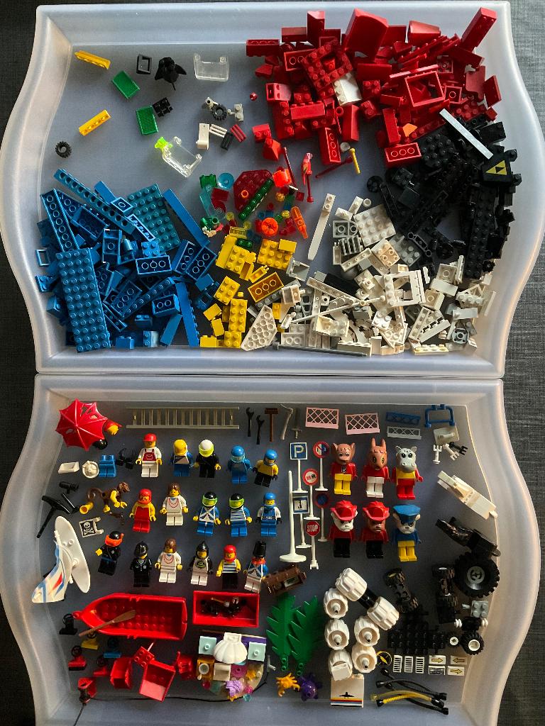 Lego Poppetjes 16 + Fabuland 6 + Onderdelen en Stenen, Ophalen, Gebruikt, Minifiguur, Lego