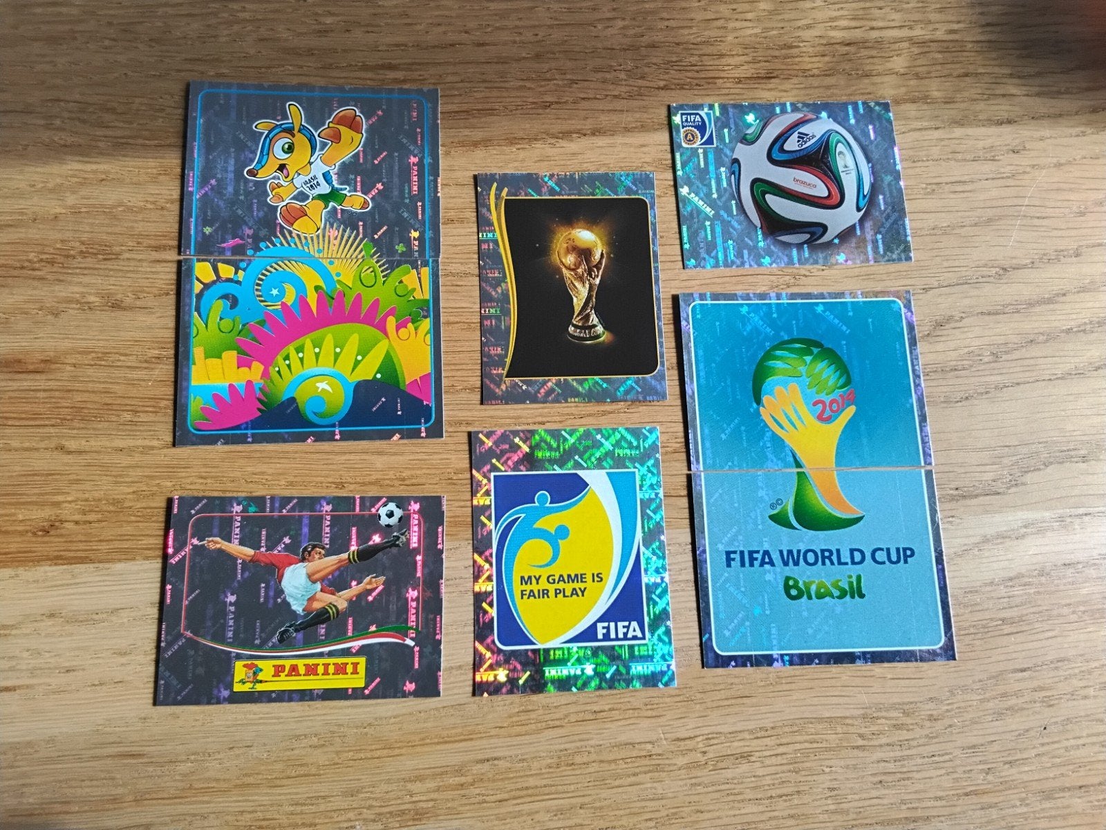 8 Panini FIFA World Cup Brazil 2014 Stickers 00 T/M 7, Ophalen of Verzenden, Zo goed als nieuw, Poster, Plaatje of Sticker