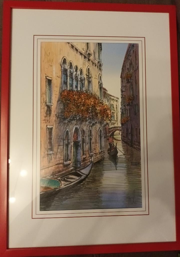 Schilderij / tekening italie Rio Verona, Ophalen of Verzenden