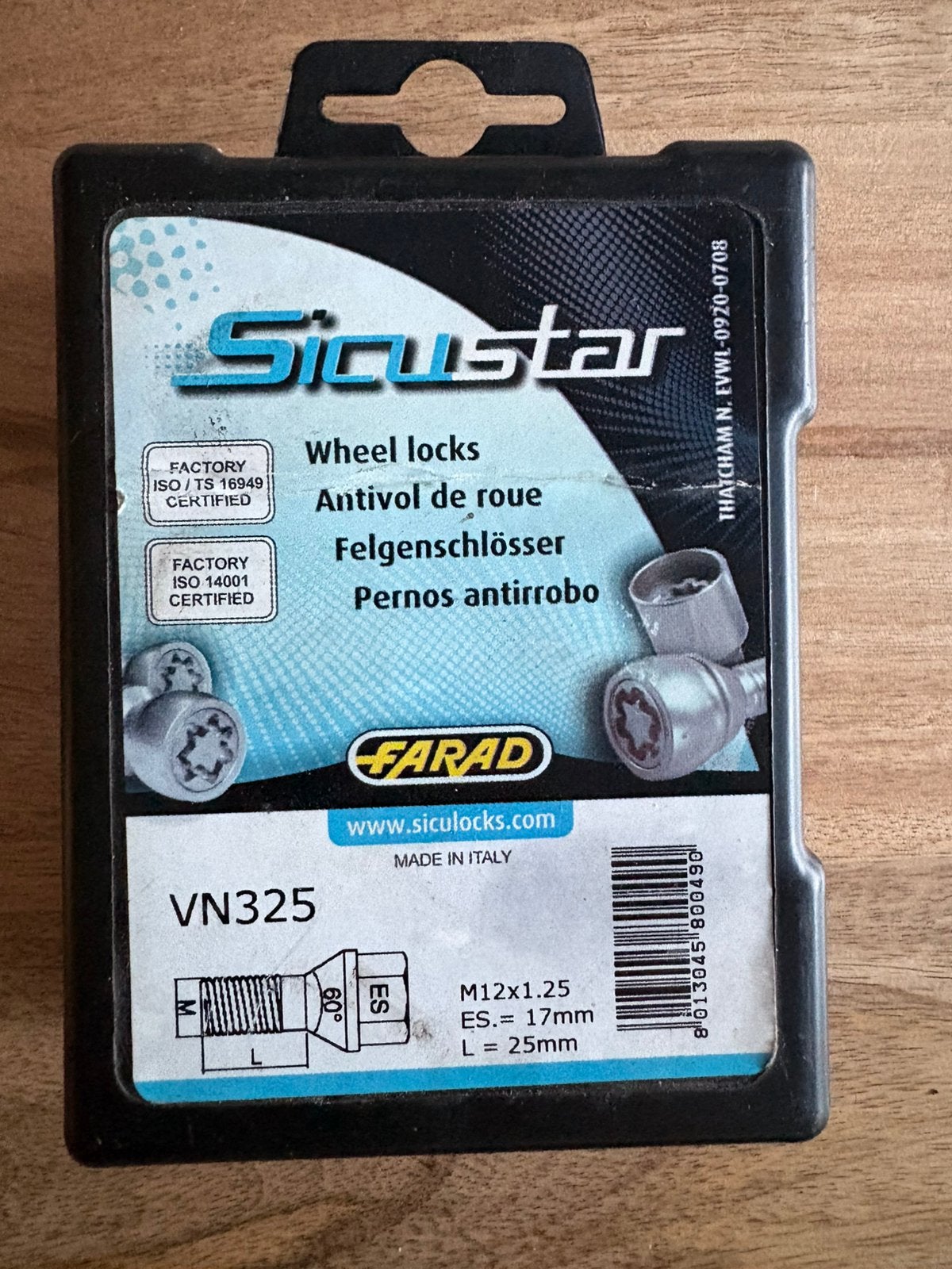 Wheel locks Sicustar, Auto diversen, Ophalen of Verzenden, Gebruikt