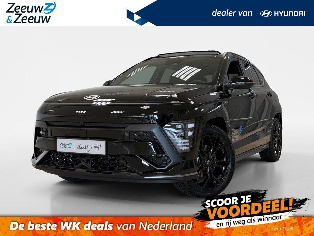 Hyundai Kona 1.6 HYBRID | N-LINE SKY | BLACK EDITION | 19'', Auto's, Hyundai, 12 maanden, 137 pk, Euro 6, Origineel Nederlands