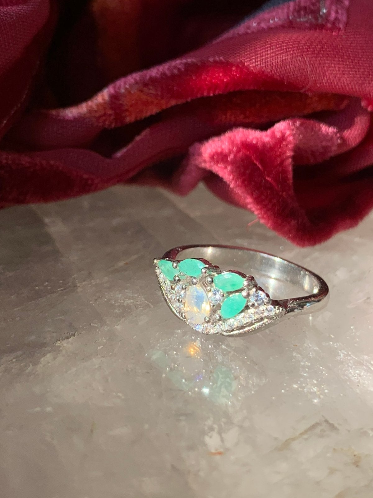 Smaragd edelopaal opaal geluk creatief vreugde magie uniek, Sieraden, Tassen en Uiterlijk, Ringen, Magnolia11, Nieuw, Ophalen of Verzenden