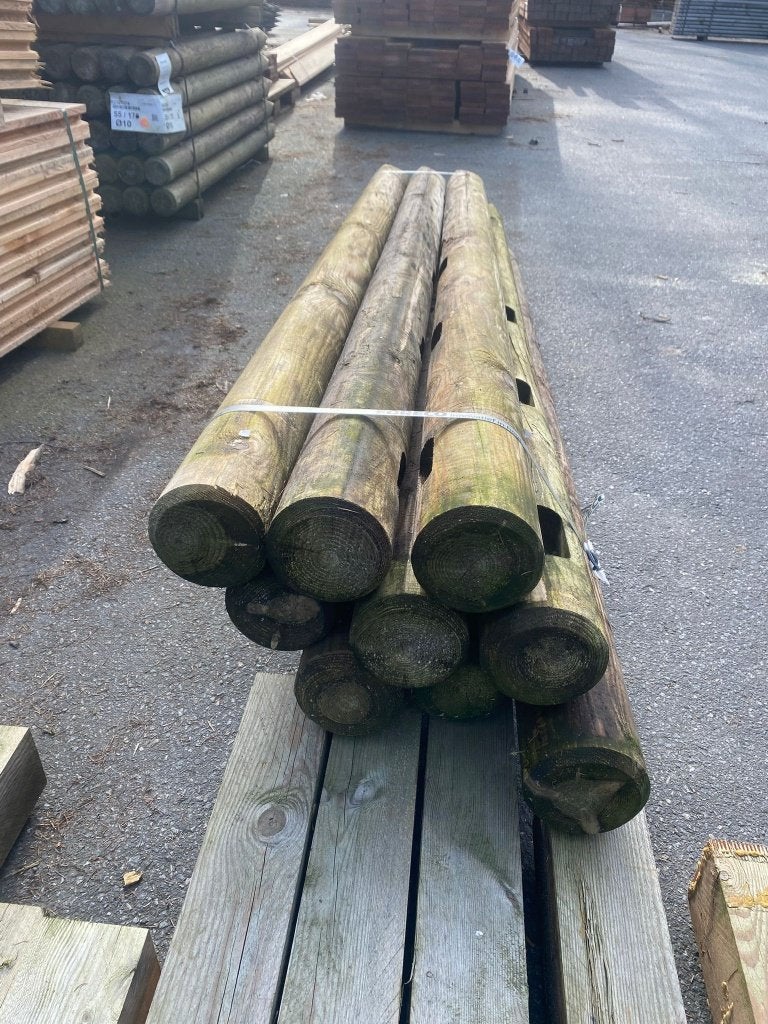 Grenen hoekpaal gestoken gaten Ø12 200cm nr. 601, Tuin en Terras, Palen, Balken en Planken, Ophalen, 250 cm of meer, Planken