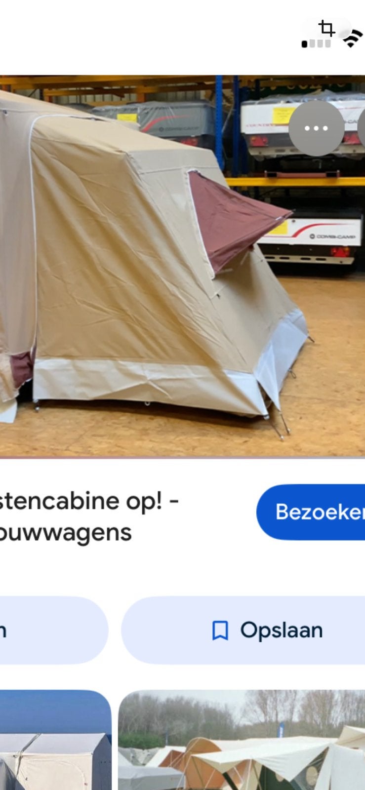Combi camp gastencabine beige bordeaux ykk rits, Ophalen, Zo goed als nieuw