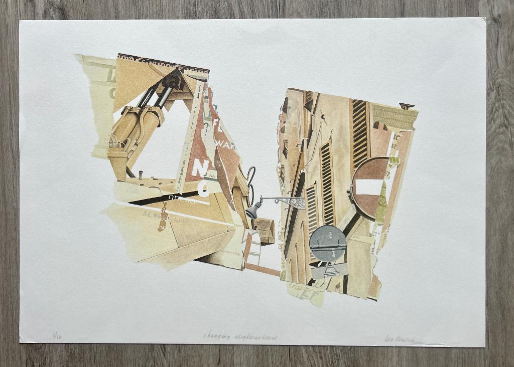 Zeefdruk Leo Musch - Changing neighbourhood, Verzenden