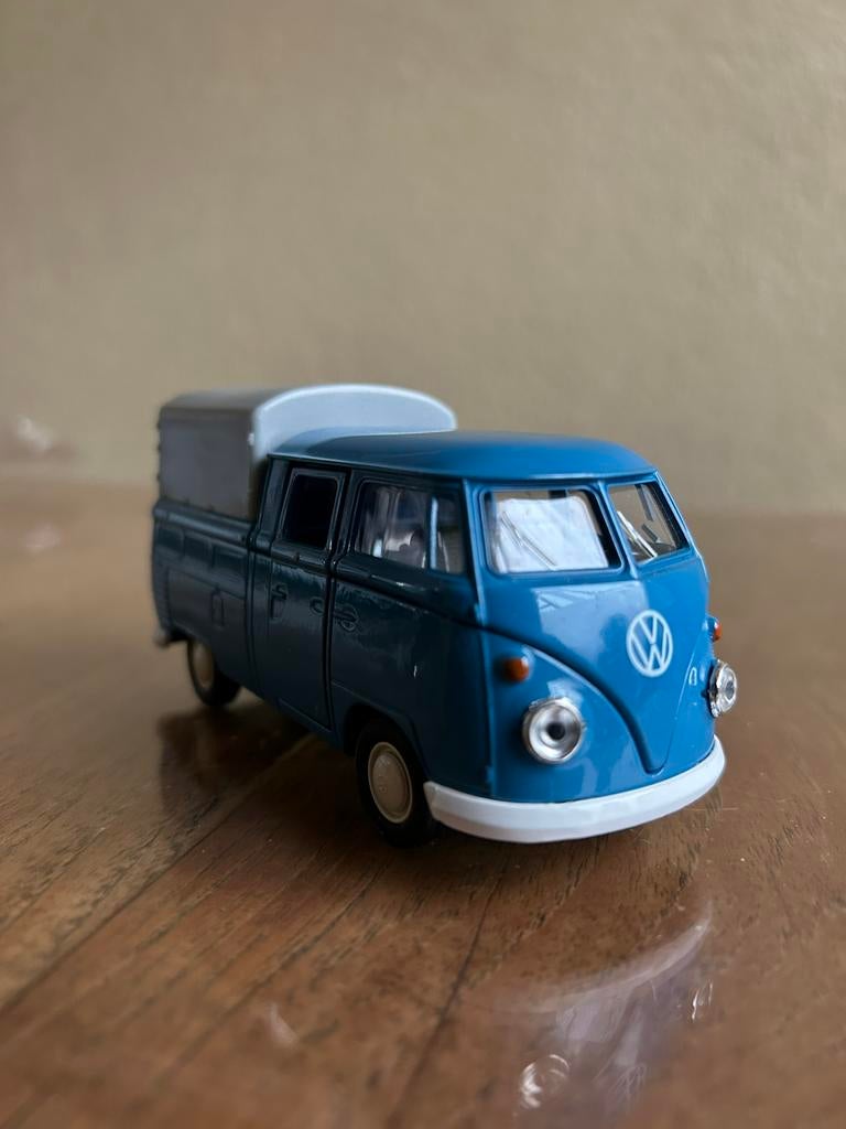 Welly Nex VW T1 Double Cabin Pickup, Blauw, Ophalen of Verzenden, Zo goed als nieuw, Auto, Overige merken
