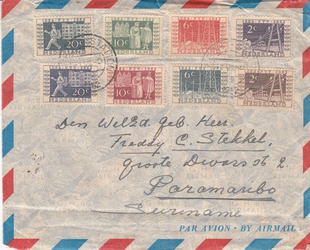 Nederland- 4.08.8-1952- Envelop- Jubileumzegels + ITEP, Postzegels en Munten, Brieven en Enveloppen | Nederland, Ophalen of Verzenden