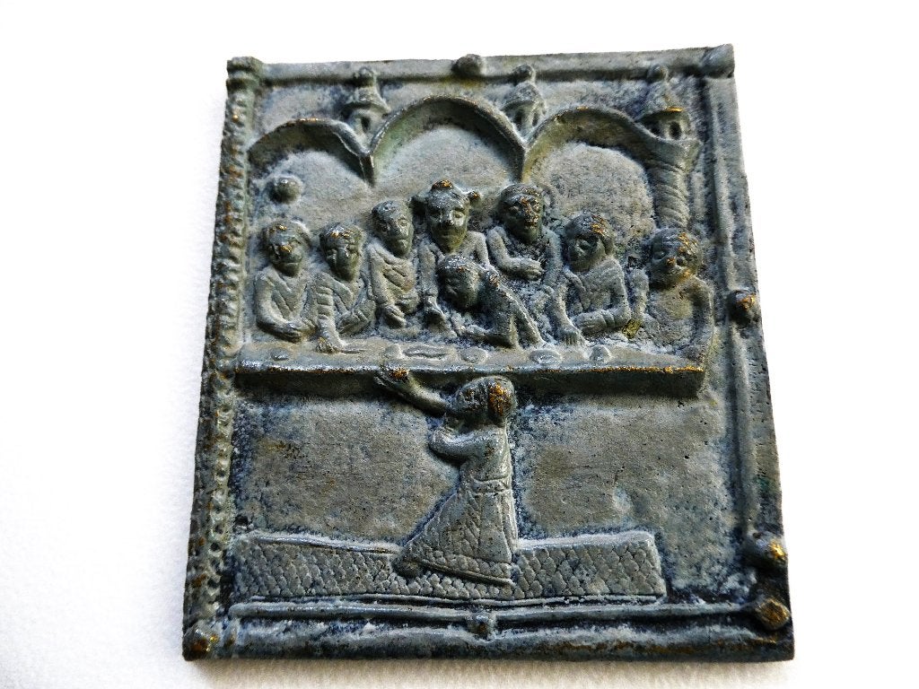 Bronzen San Zeno Verona icoon plaquette Laatste Avondmaal, Antiek en Kunst, Ophalen of Verzenden