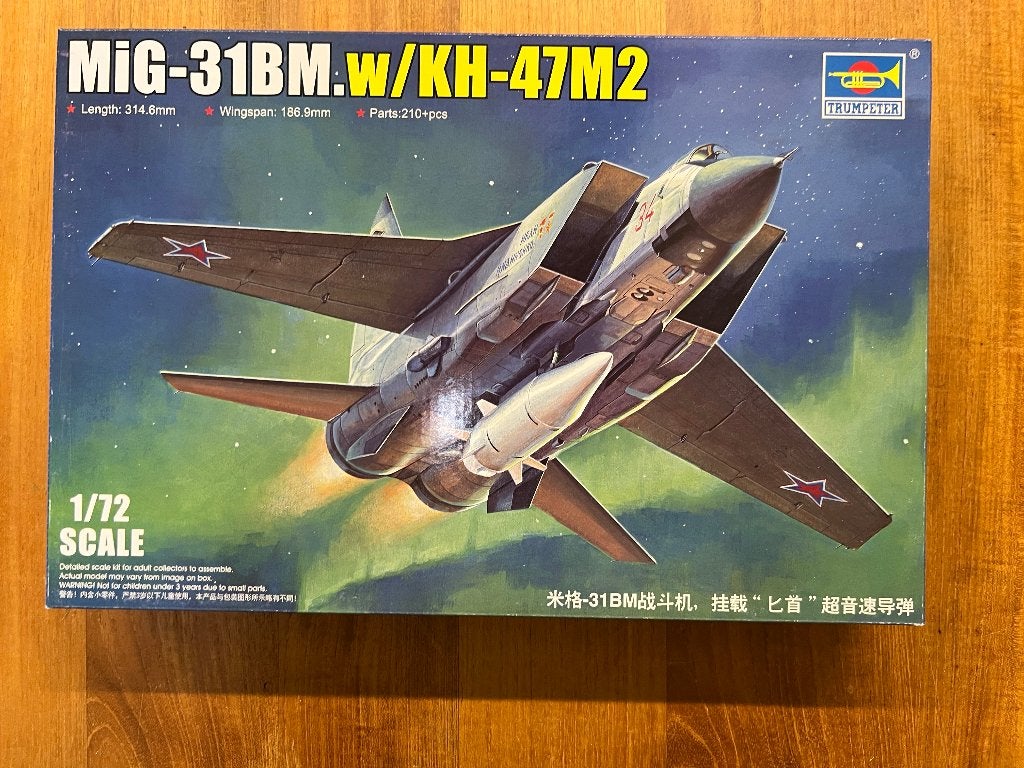 Trumpeter MiG-31BM met Kh-47M2 1:72 bouwpakket – 01697, Overige merken, 1:72 tot 1:144, Nieuw, Ophalen of Verzenden