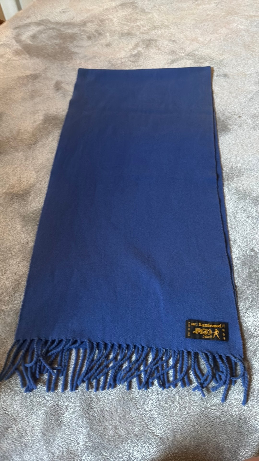 Prachtige koningsblauwe sjaal – 100% Lamswol – Jago Shawls, Ophalen of Verzenden, Nieuw, Overige maten, Sjaal
