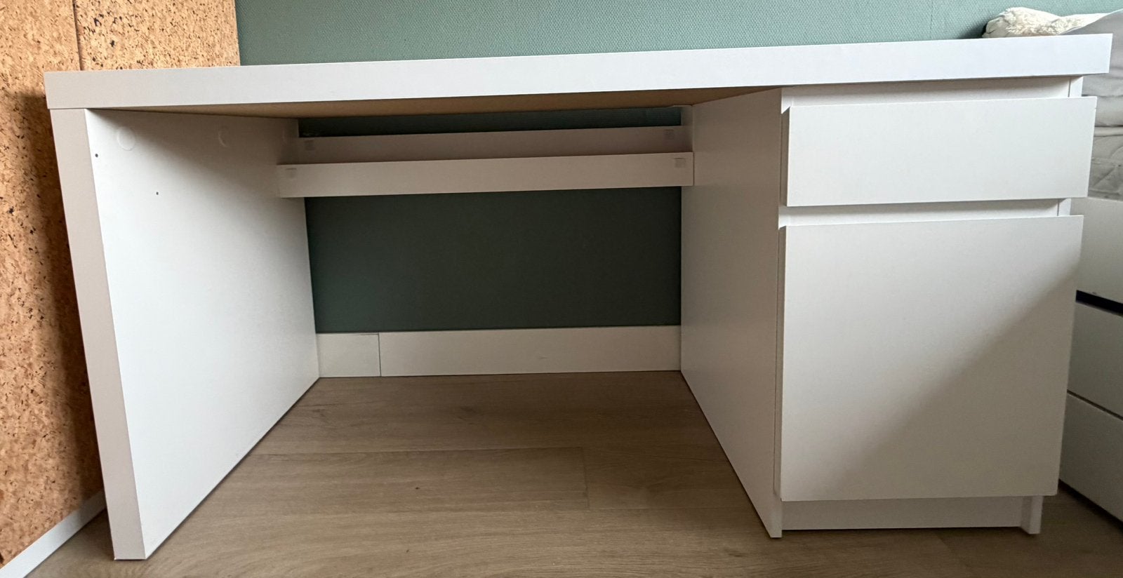 Wit bureau MALM (Ikea) 140x65 (gereserveerd), Ophalen, Gebruikt, 65 cm, IKEA