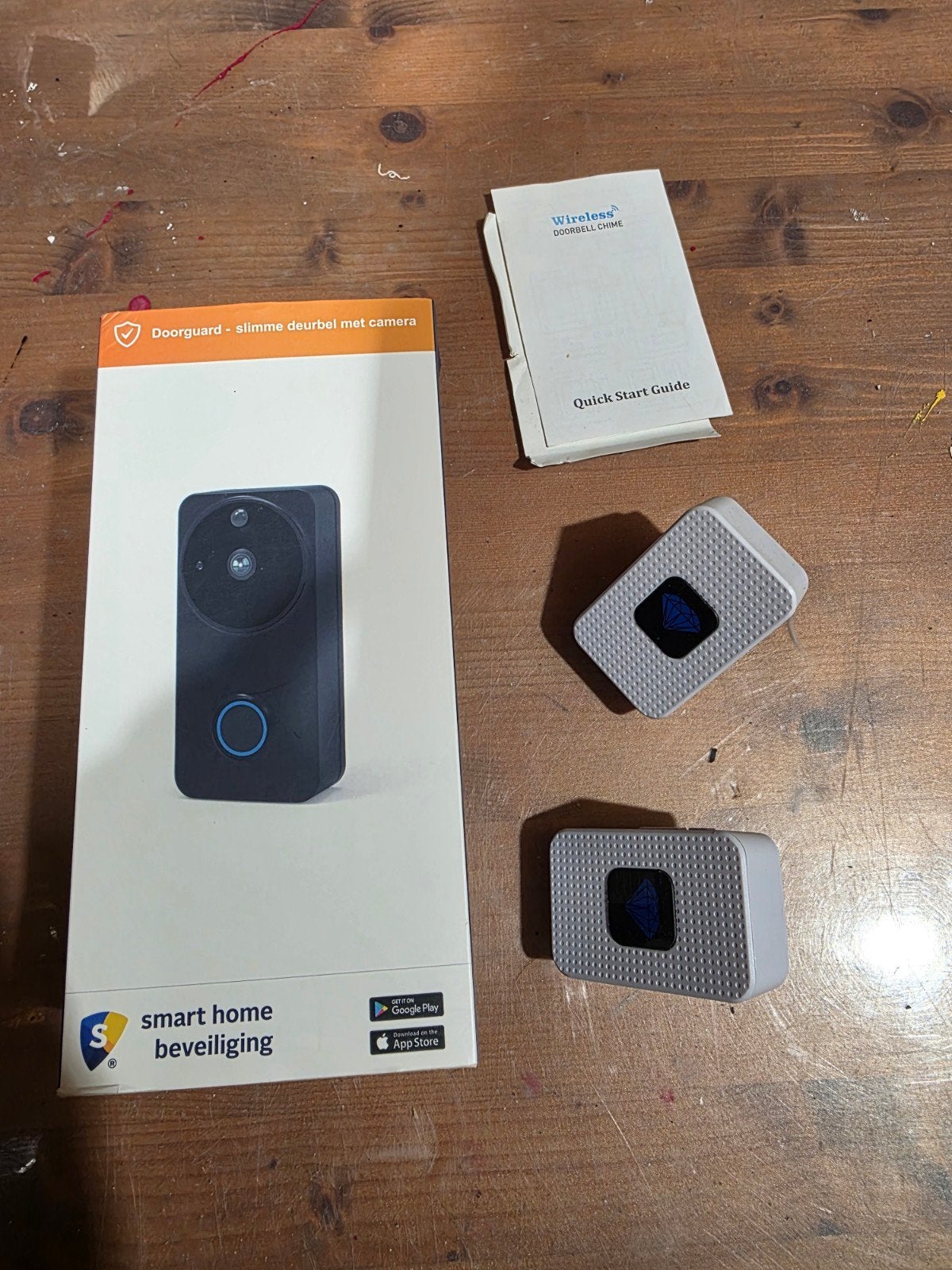 Doorguard slimme videodeurbel wifi + 3x draadloze gong, Ophalen of Verzenden