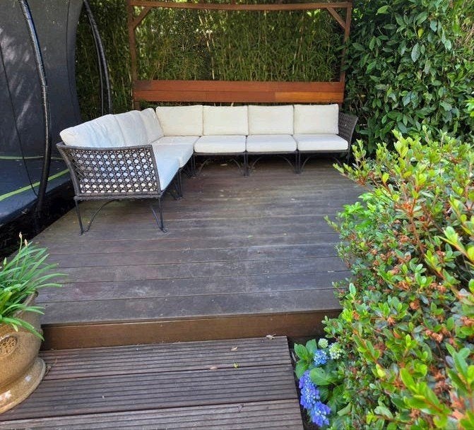 Luxe Tuin Lounge Hoekbank Tuinbank - IKEA Jutholmen modulair, Ophalen, Gebruikt, Meer dan 8 zitplaatsen, Loungeset