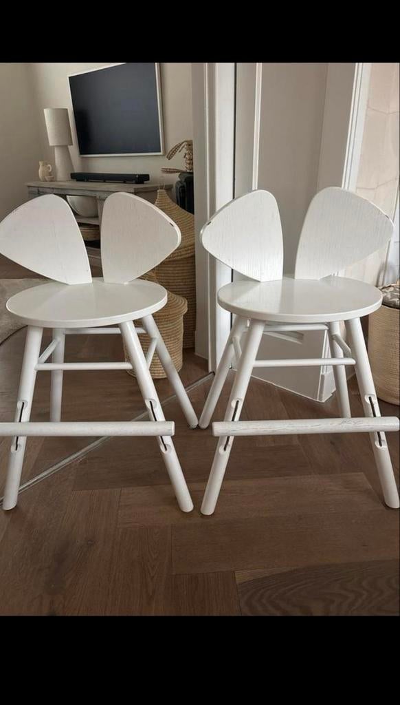 Nofred mouse design kinderstoelen wit, Ophalen, Gebruikt, Meegroeistoel, Aanschuifbaar