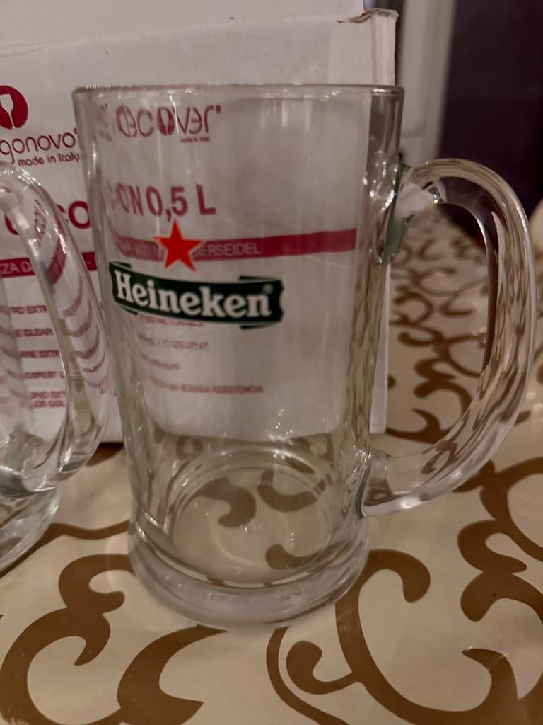 Heineken bierglazen pul nieuw horeca kwaliteit 5 stuks, Ophalen of Verzenden, Zo goed als nieuw, Glas of Glazen, Heineken