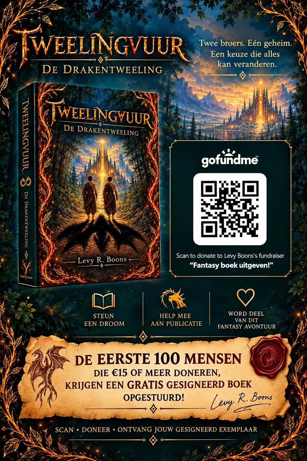 Tweelingvuur: De Drakentweeling - Fantasy Boek, Ophalen, Nieuw