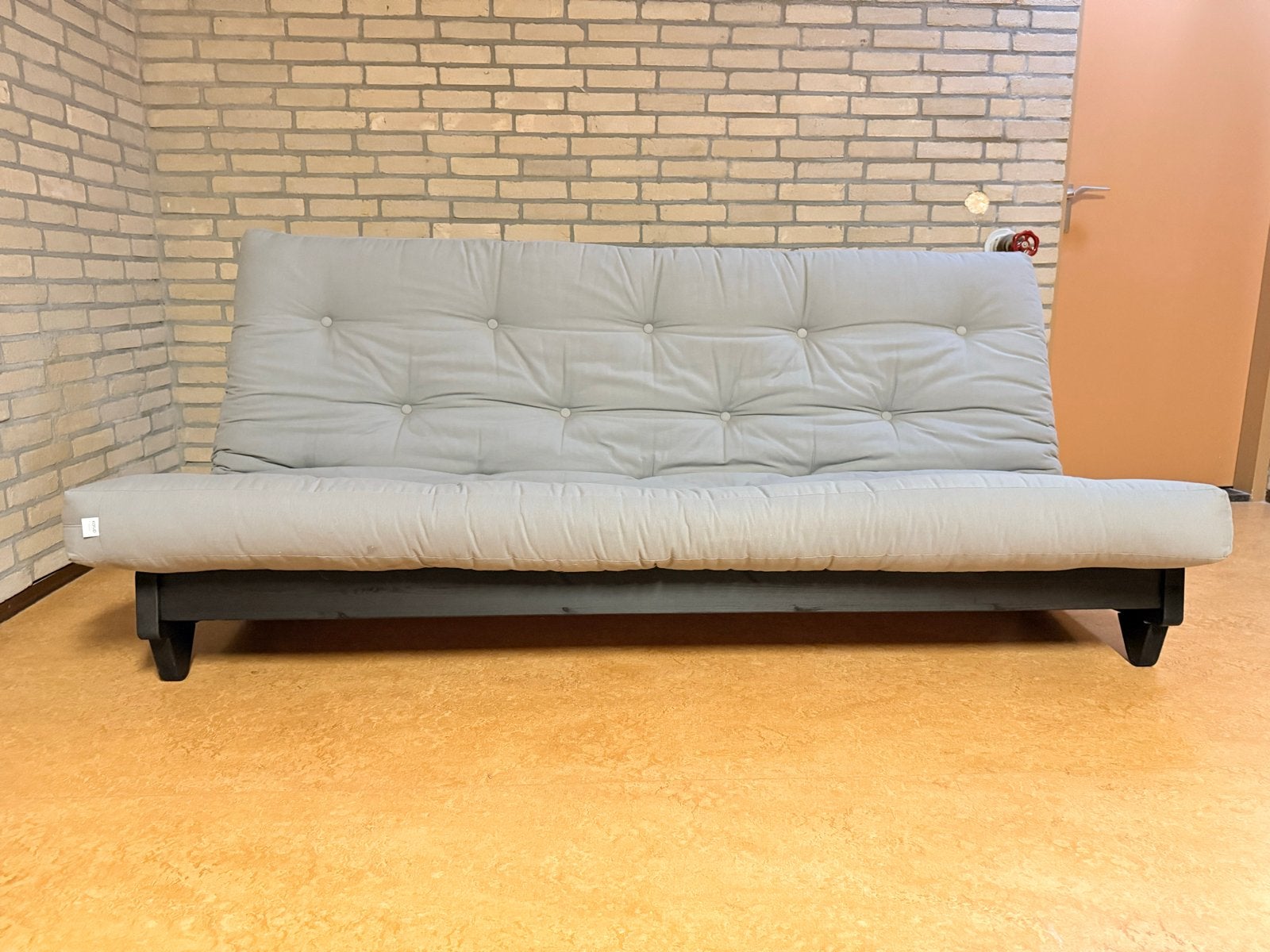 Karup Futonbank / slaapbank 140x200 cm - Grijs, Ophalen, Gebruikt, Tweepersoons, 140 cm