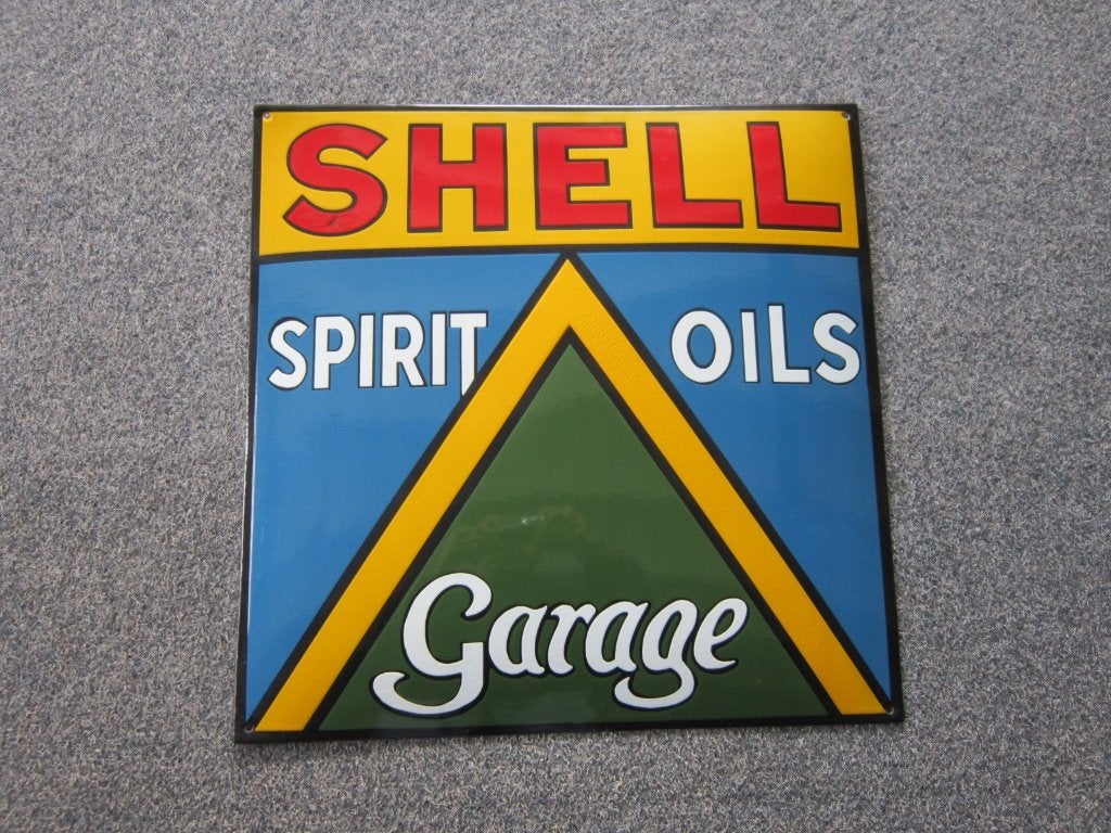 SHELL EMAILLE RECLAMEBORD, Ophalen, Gebruikt, Reclamebord