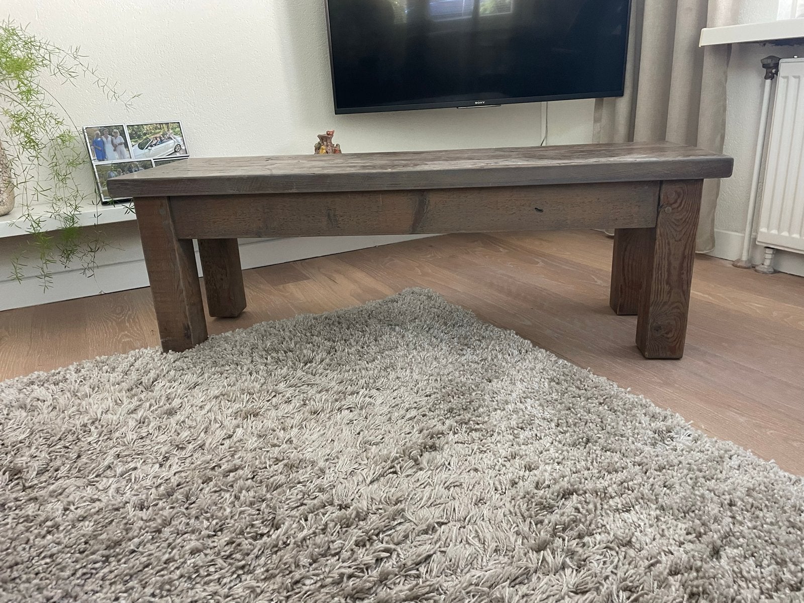 Unieke Salontafel van Oude Wagonplanken - Handgemaakt, Ophalen, Minder dan 50 cm, Gebruikt, 100 tot 150 cm