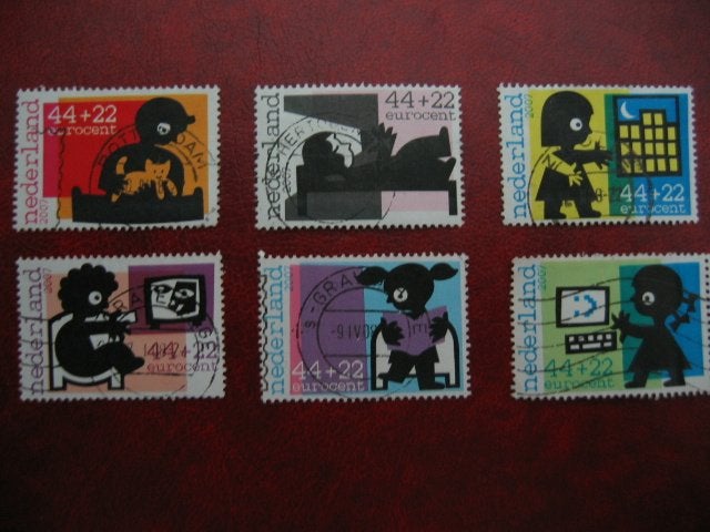NVPH nr 2527 a t/m f gestempeld kinderzegels serie 2007, Ophalen of Verzenden, Gestempeld
