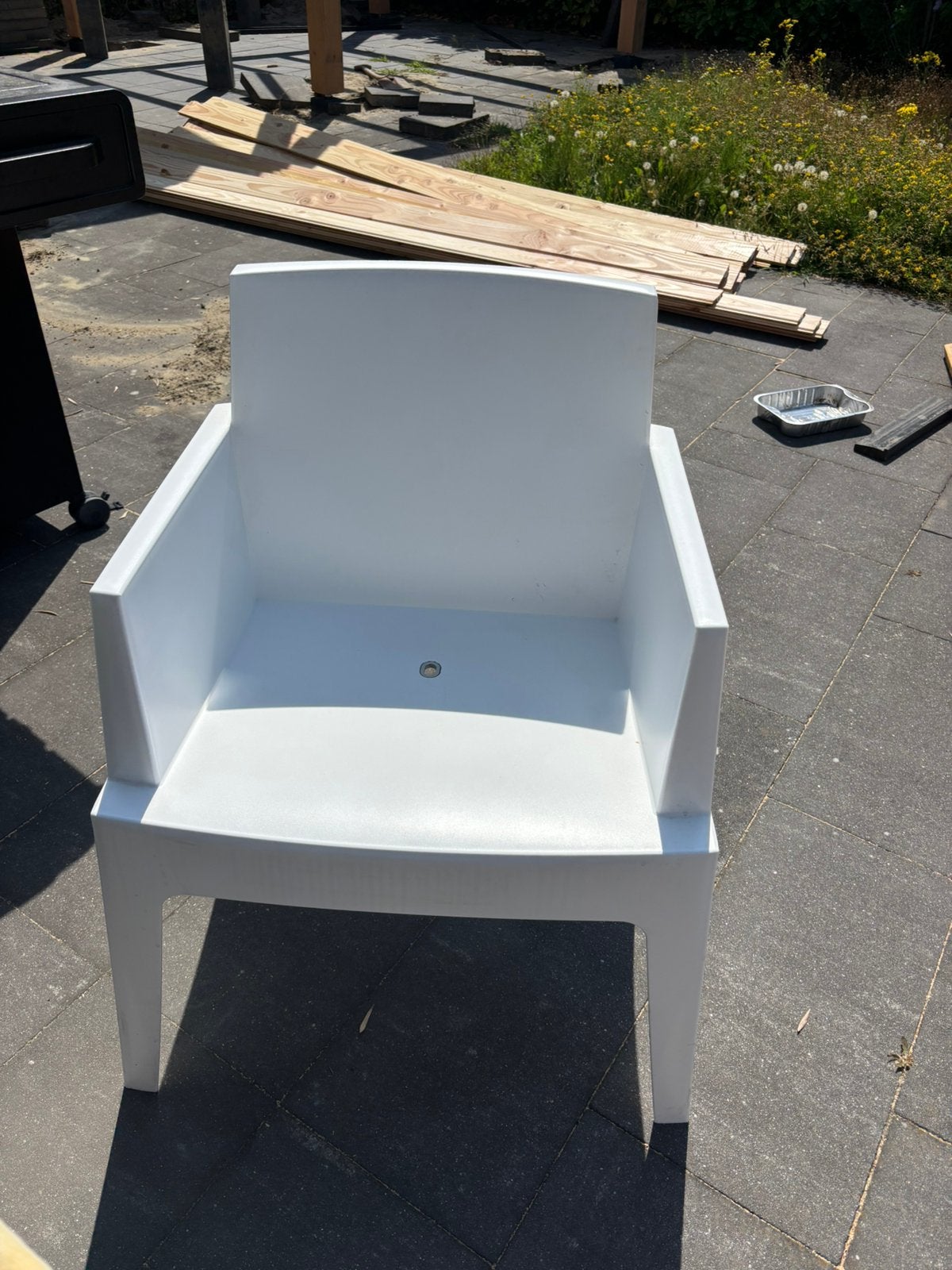 3 Siesta exclusive witte tuinstoelen, Ophalen, Zo goed als nieuw, Kunststof