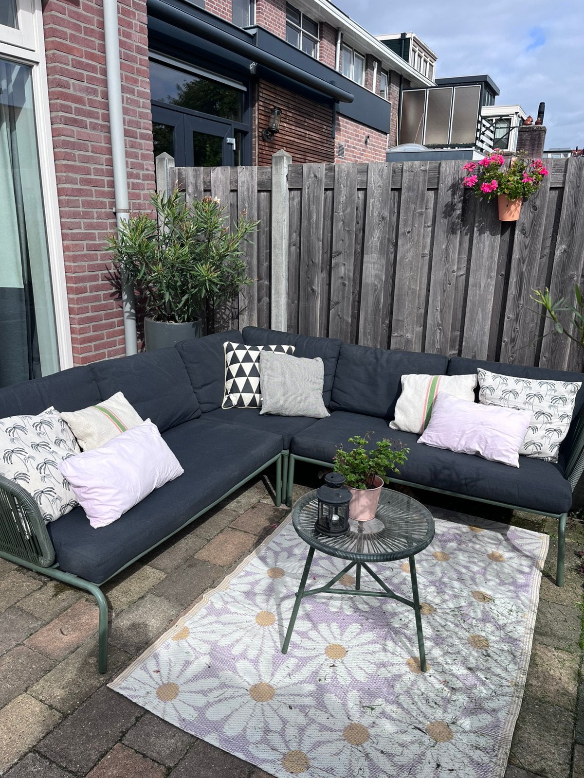 Loungeset Kopenhagen groen 220x220x75, Ophalen, 5 zitplaatsen, Gebruikt, Aluminium