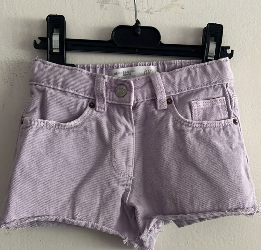 Zara lila denim short maat 86, Broekje, Zo goed als nieuw, Zara, Verzenden