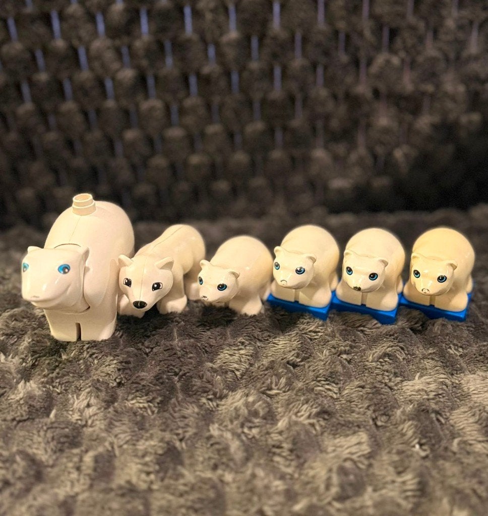LEGO Duplo ijsberen – 4 stuks, Gebruikt, Overige thema's, Overige typen, Ophalen of Verzenden