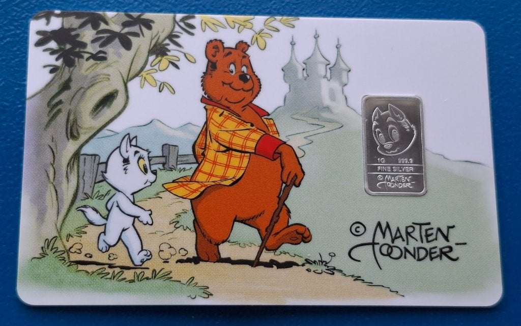 Tom Poes 85 jaar 2026 1 gram zilverbaar in finecard, Postzegels en Munten, Verzenden, Zilver