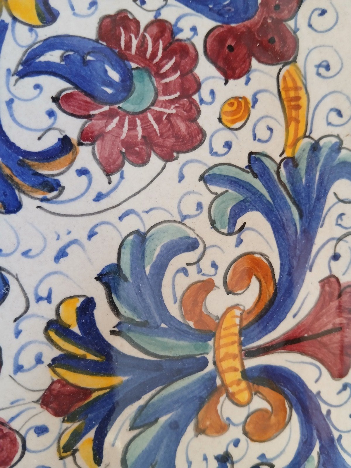Handgeschilderde Italiaanse Schaal - F.L. Deruta, 33 x 20 cm, Ophalen of Verzenden