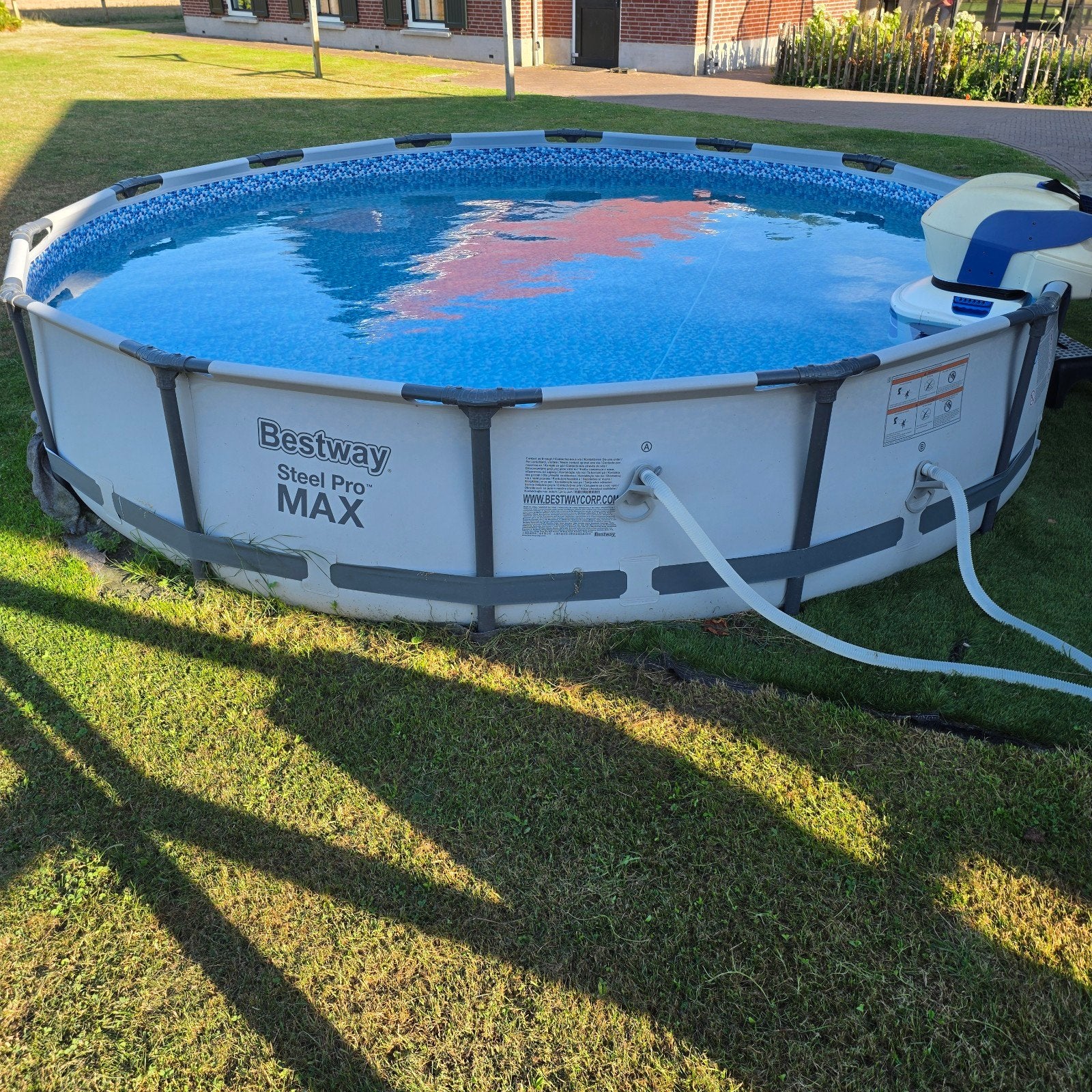 Bestway Steel Pro MAX 4.27x84. zwembad met warmtepomp 9.2kw, Ophalen, Gebruikt, 80 tot 120 cm, Rond