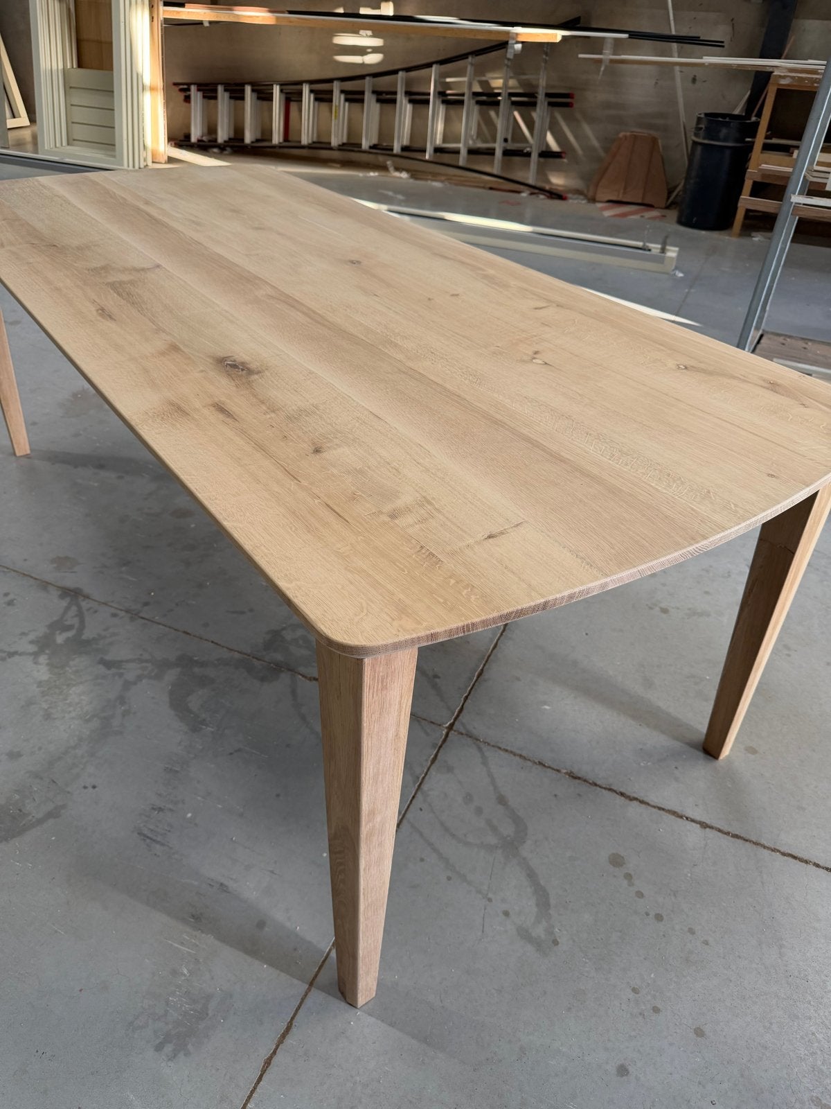 Eiken Houten eettafel - Onbehandeld, Huis en Inrichting, Ophalen, Eikenhout, 200 cm of meer, 50 tot 100 cm